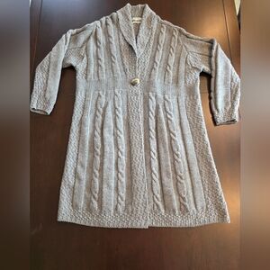 Aran Craft 1X gray Knit Cardigan